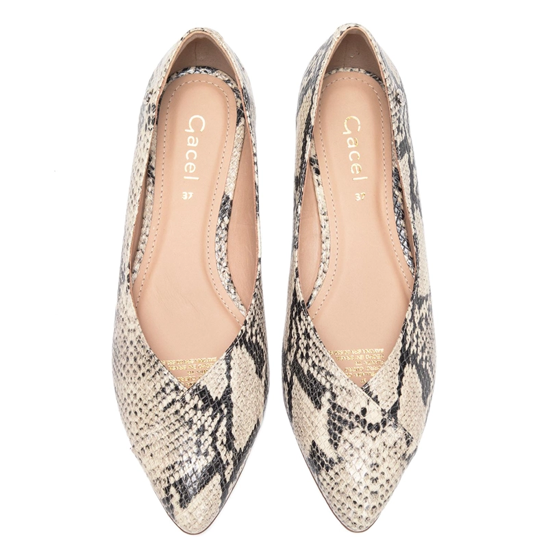 BALLERINA DE CUERO MUJER GACEL ANIMAL PRINT KIM - 4