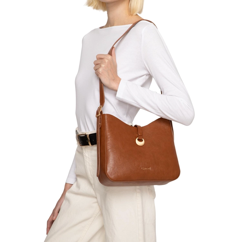 CARTERA MUJER GACEL TOSTADO BANDOLERA GRANDE CAR3576 - 2