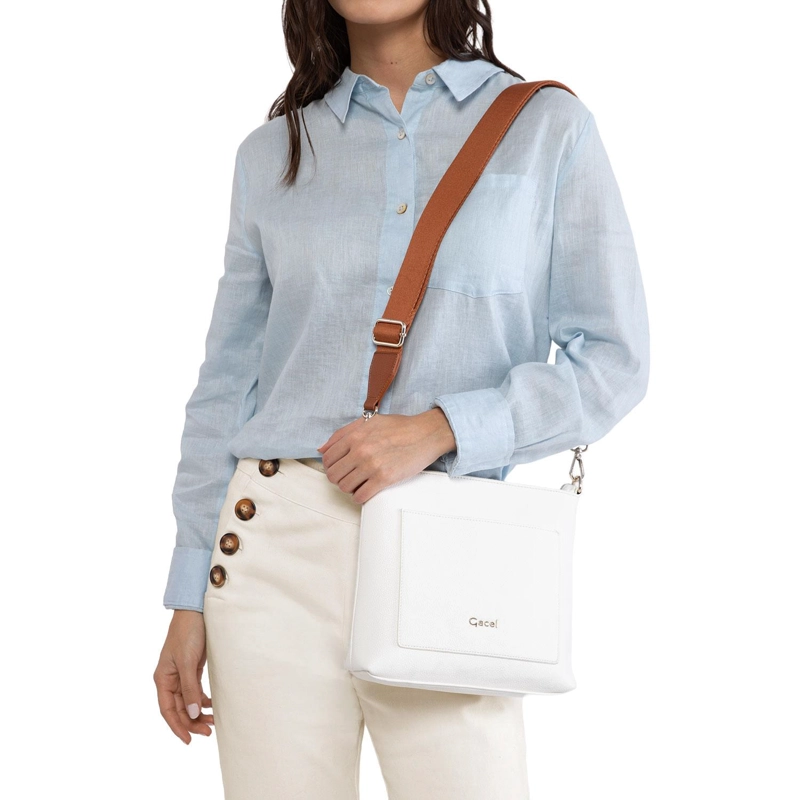 CARTERA MUJER GACEL BLANCO BANDOLERA GRANDE - 2