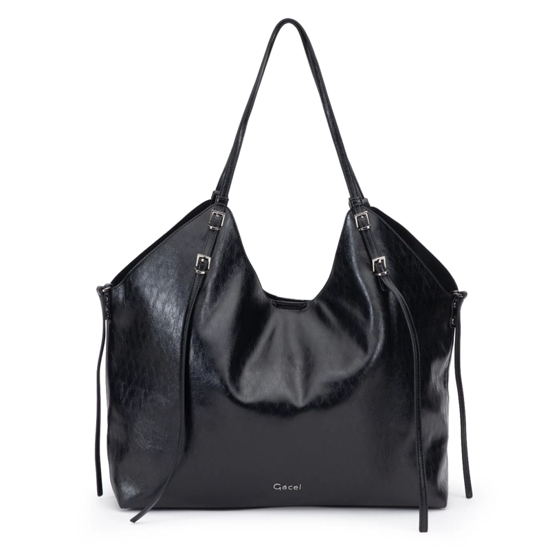 CARTERA MUJER GACEL NEGRO DOS ASAS GRANDE - 3
