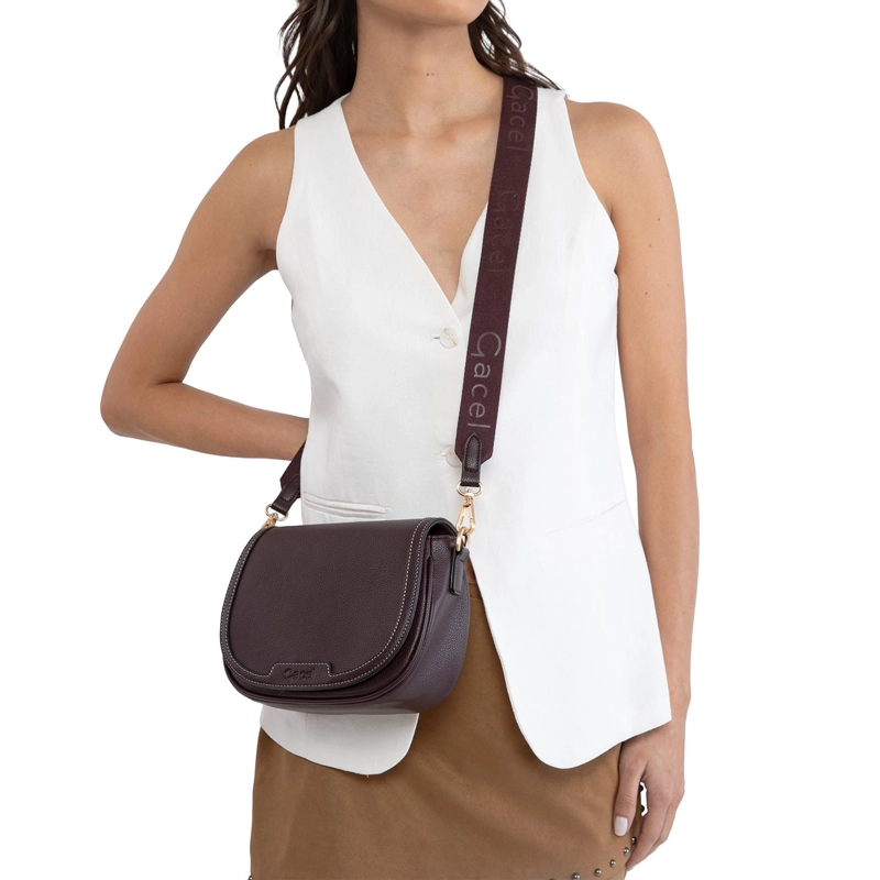 CARTERA MUJER GACEL CHOCOLATE RETRO CON TAPA - 2