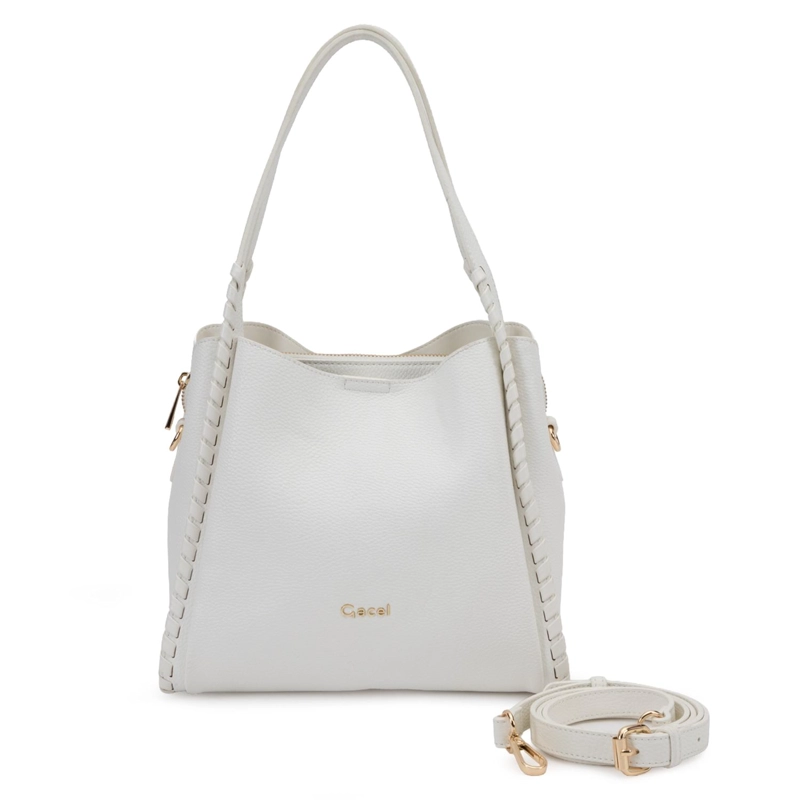 CARTERA MUJER GACEL BLANCO DOS ASAS PEQUEÑA - 1