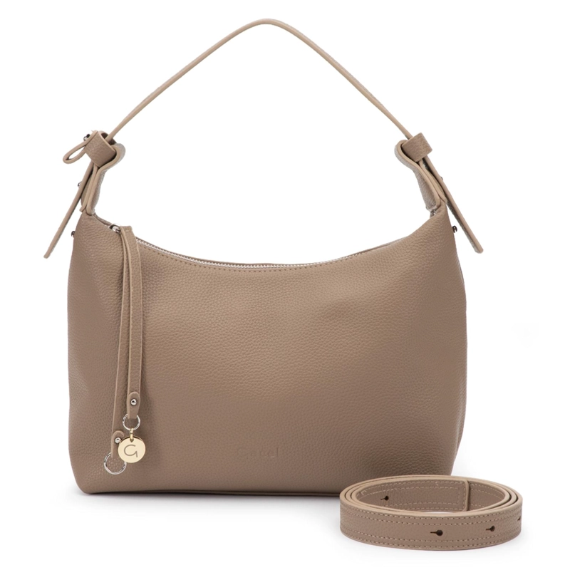 CARTERA MUJER GACEL TAUPE BANDOLERA GRANDE - 1