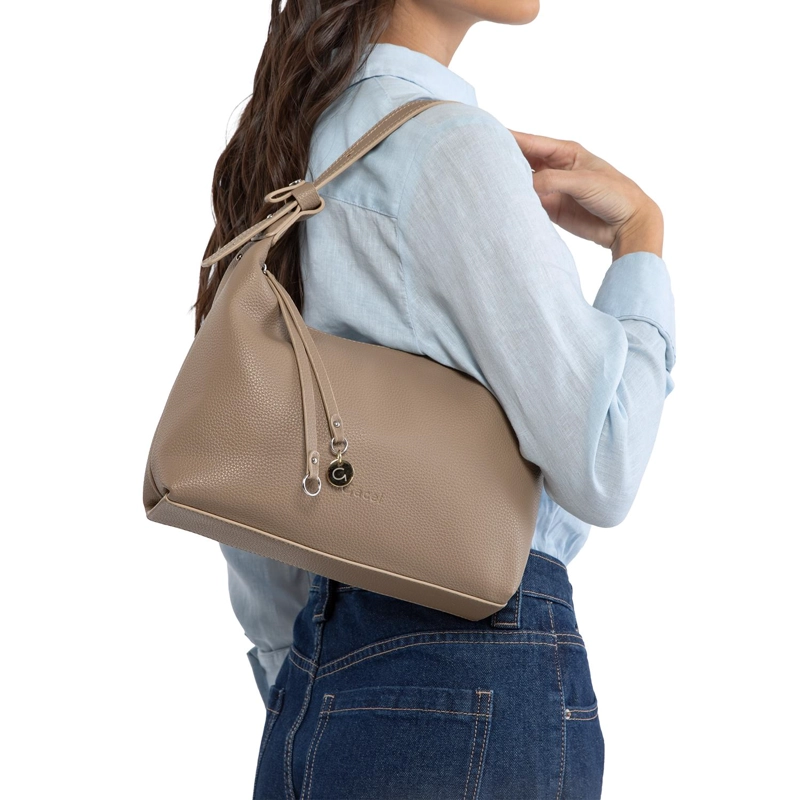 CARTERA MUJER GACEL TAUPE BANDOLERA GRANDE - 2