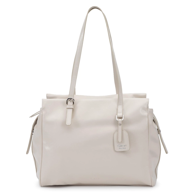CARTERA MUJER GACEL OFF WHITE DOS ASAS GRANDE - 1