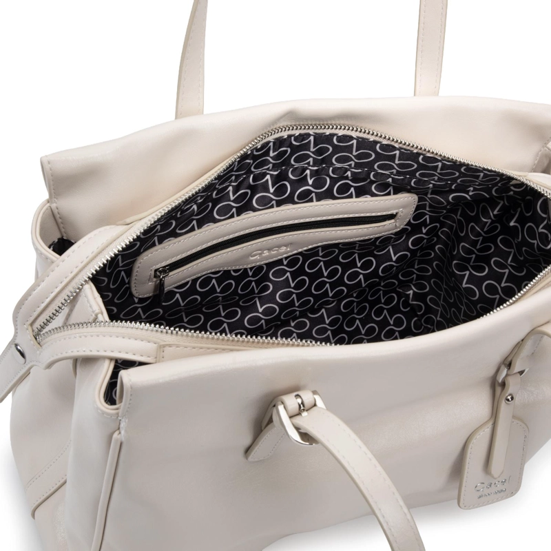 CARTERA MUJER GACEL OFF WHITE DOS ASAS GRANDE - 5