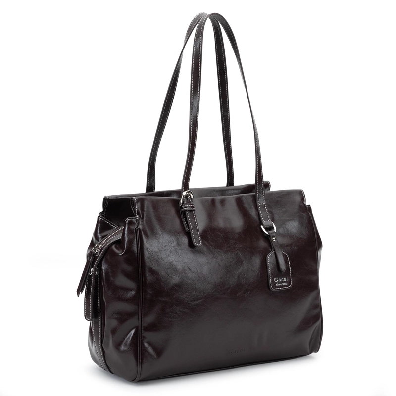 CARTERA MUJER GACEL CHOCOLATE DOS ASAS GRANDE - 3
