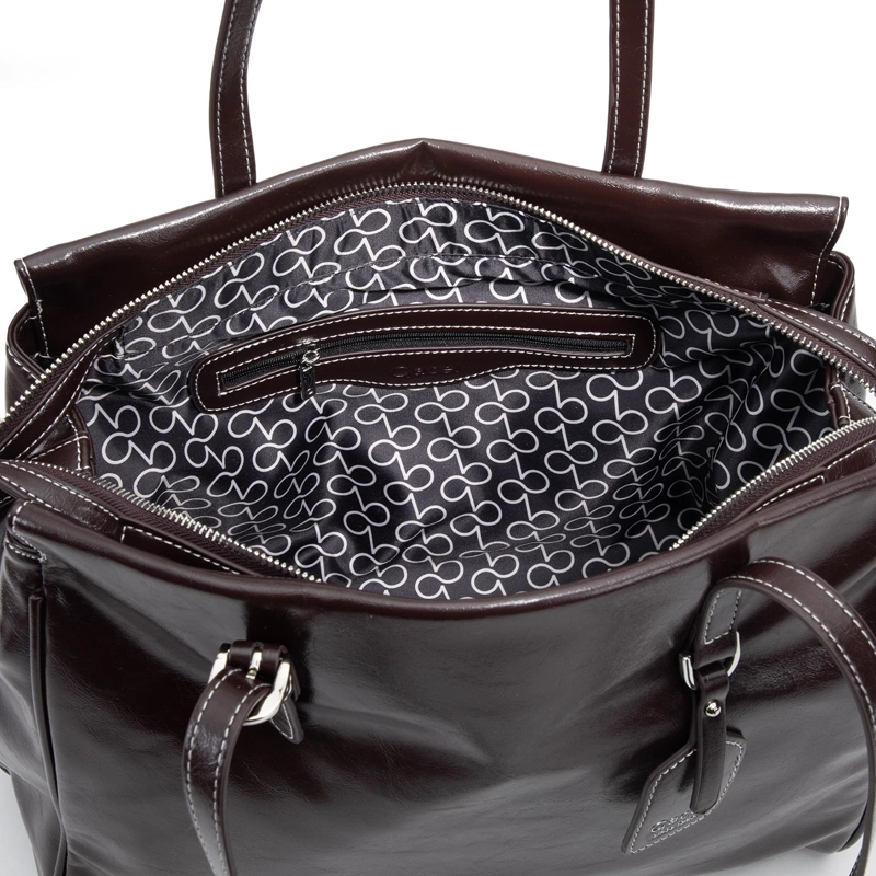CARTERA MUJER GACEL CHOCOLATE DOS ASAS GRANDE - 5
