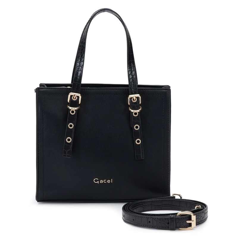 CARTERA MUJER GACEL NEGRO DOS ASAS PEQUEÑA - 1