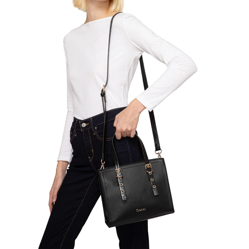 CARTERA MUJER GACEL NEGRO DOS ASAS PEQUEÑA - 2