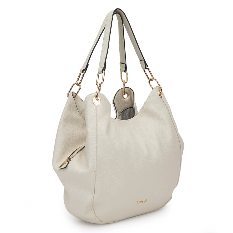 CARTERA MUJER GACEL OFF WHITE DOS ASAS GRANDE - 3