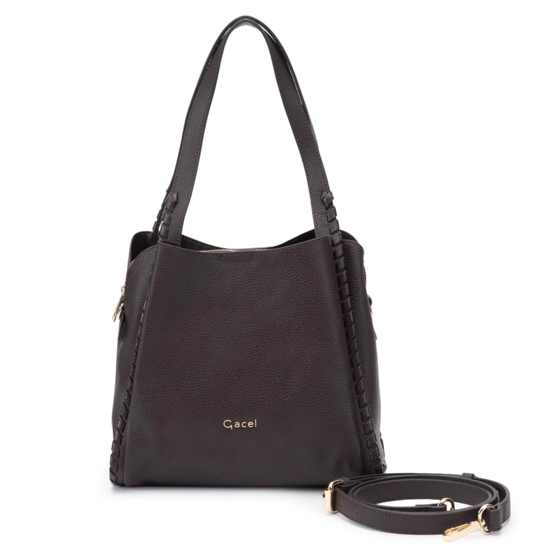 CARTERA MUJER GACEL CHOCOLATE DOS ASAS PEQUEÑA - 1