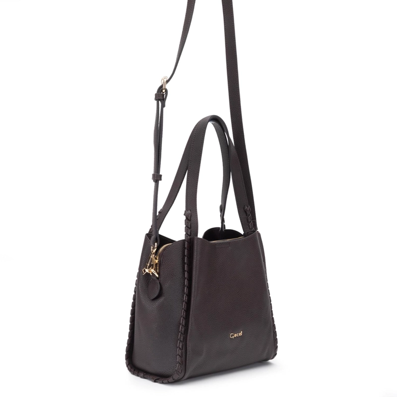CARTERA MUJER GACEL CHOCOLATE DOS ASAS PEQUEÑA - 3