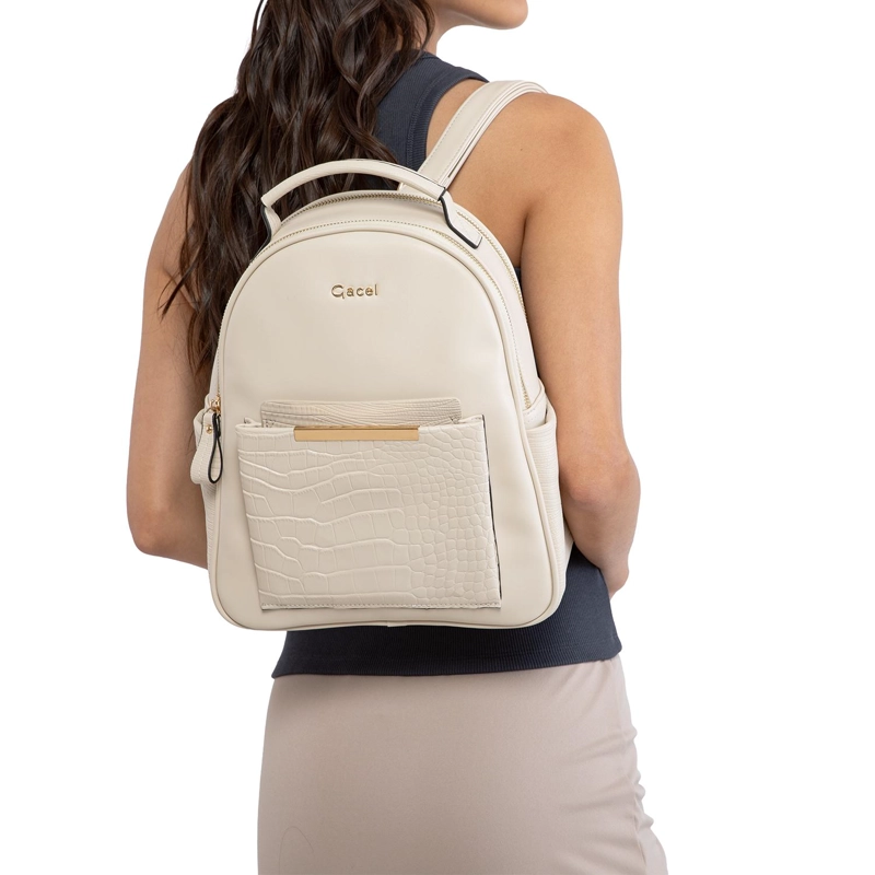 MOCHILA MUJER GACEL OFF WHITE PEQUEÑA - 2
