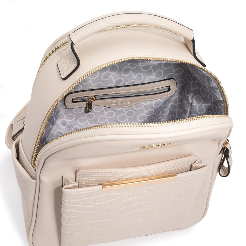 MOCHILA MUJER GACEL OFF WHITE PEQUEÑA - 5