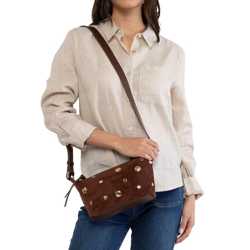 CARTERA MUJER GACEL CHOCOLATE BANDOLERA PEQUEÑA - 2