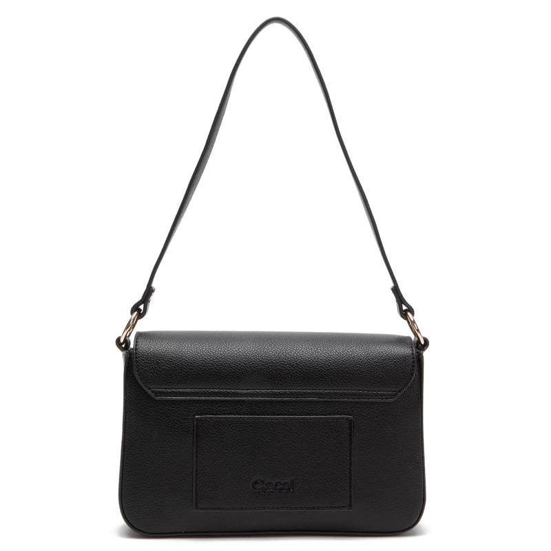 CARTERA MUJER GACEL NEGRO RETRO CON TAPA - 2