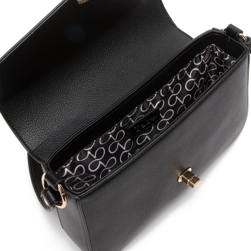 CARTERA MUJER GACEL NEGRO RETRO CON TAPA - 3