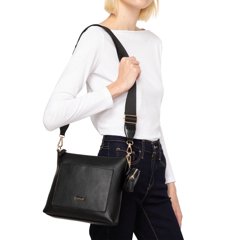 CARTERA MUJER GACEL NEGRO BANDOLERA GRANDE - 2