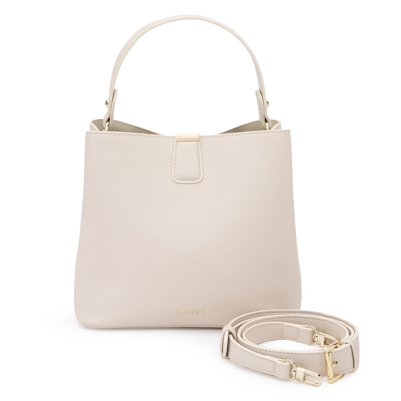 CARTERA MUJER GACEL OFF WHITE BUCKET - 1