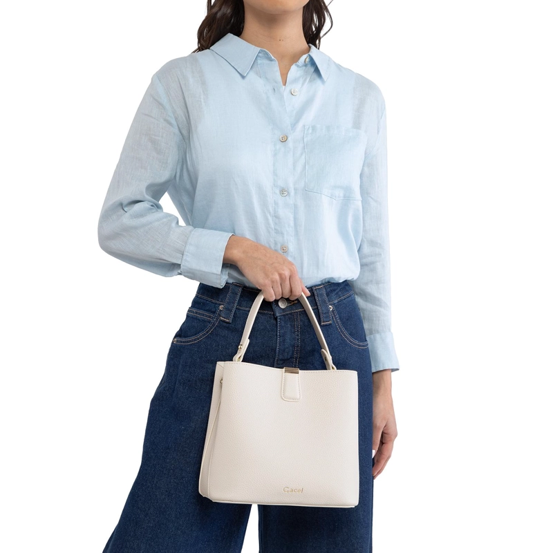 CARTERA MUJER GACEL OFF WHITE BUCKET - 2