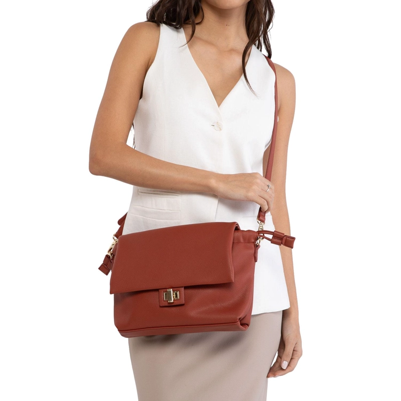 CARTERA MUJER GACEL TERRACOTA BANDOLERA GRANDE - 2
