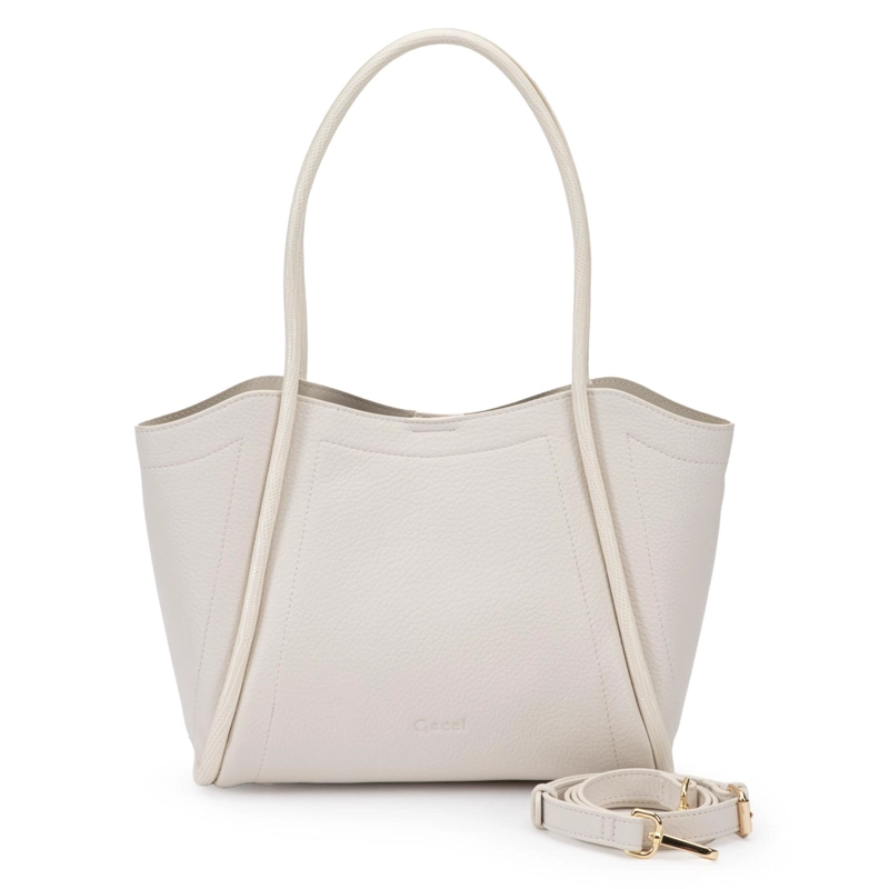 CARTERA MUJER GACEL OFF WHITE DOS ASAS MEDIANA - 1