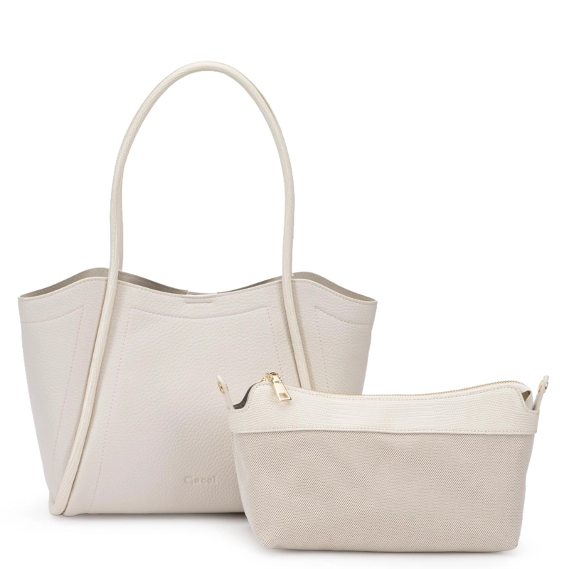 CARTERA MUJER GACEL OFF WHITE DOS ASAS MEDIANA - 3