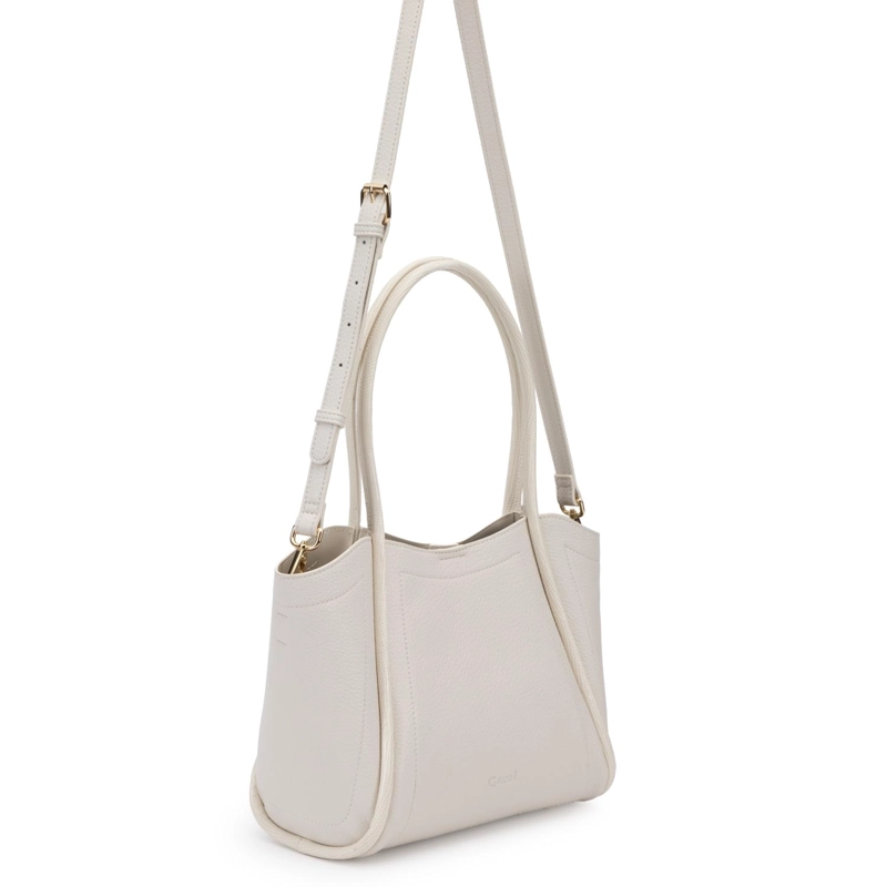 CARTERA MUJER GACEL OFF WHITE DOS ASAS MEDIANA - 4