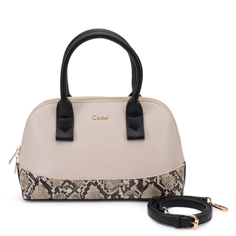 CARTERA MUJER GACEL OFF WHITE DOS ASAS MEDIANA - 1