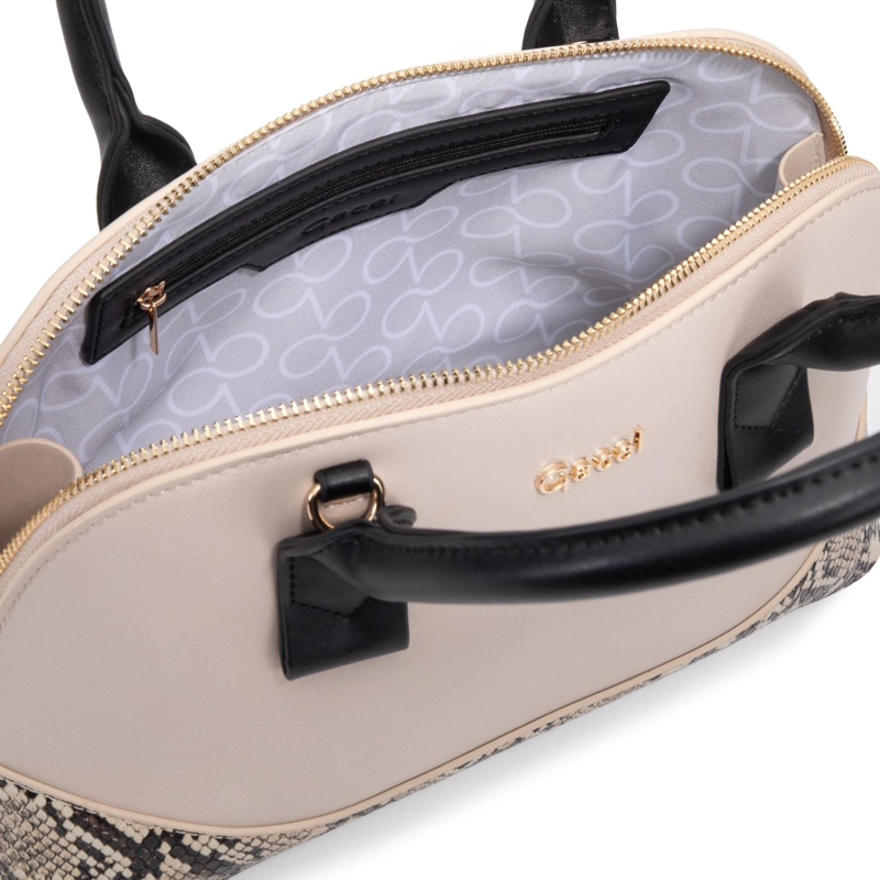 CARTERA MUJER GACEL OFF WHITE DOS ASAS MEDIANA - 5