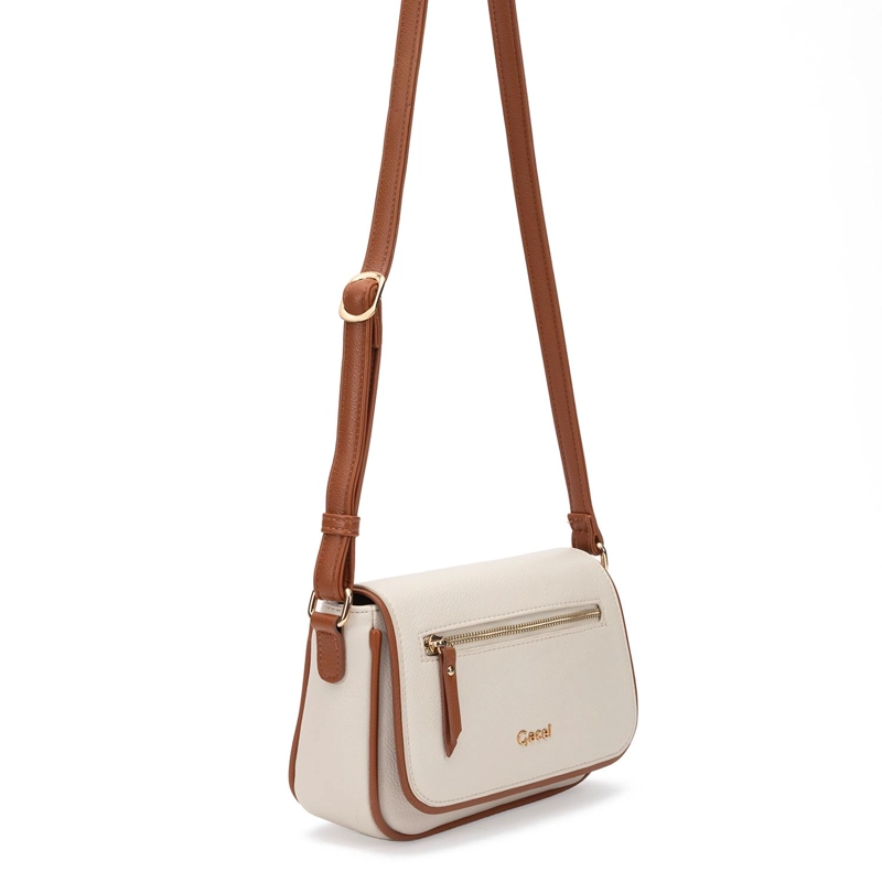 CARTERA MUJER GACEL OFF WHITE BANDOLERA GRANDE - 3