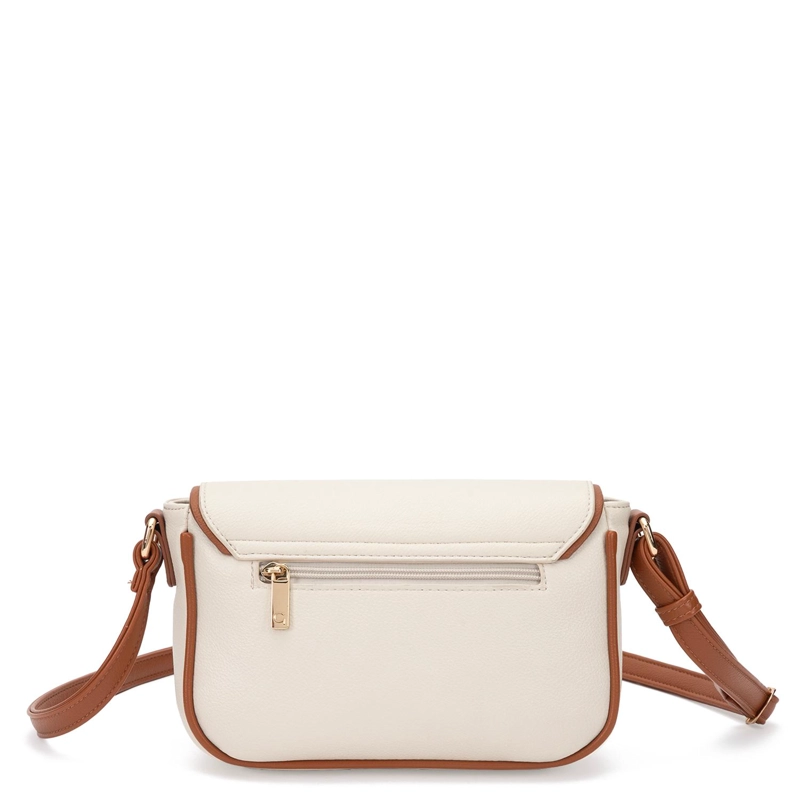 CARTERA MUJER GACEL OFF WHITE BANDOLERA GRANDE - 4