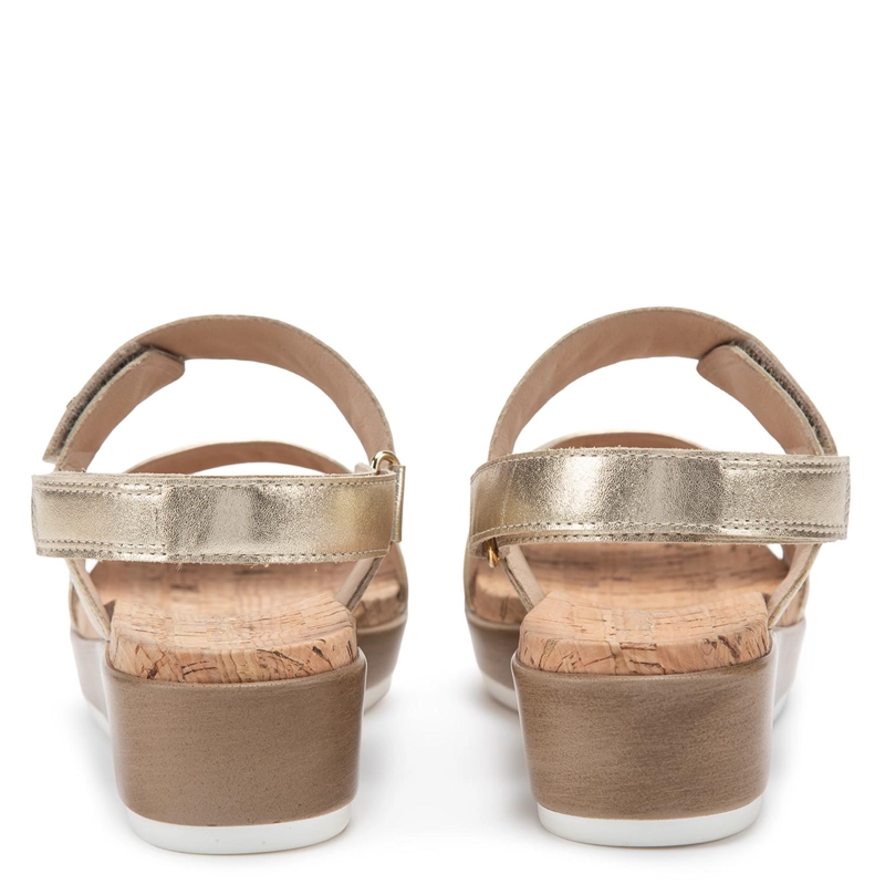 SANDALIA DE CUERO MUJER GACEL DORADO MERYL - 5