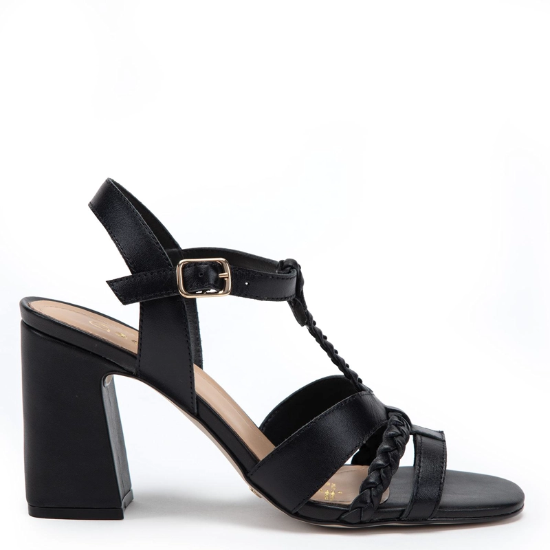 SANDALIA DE CUERO MUJER GACEL NEGRO JUDITH - 1