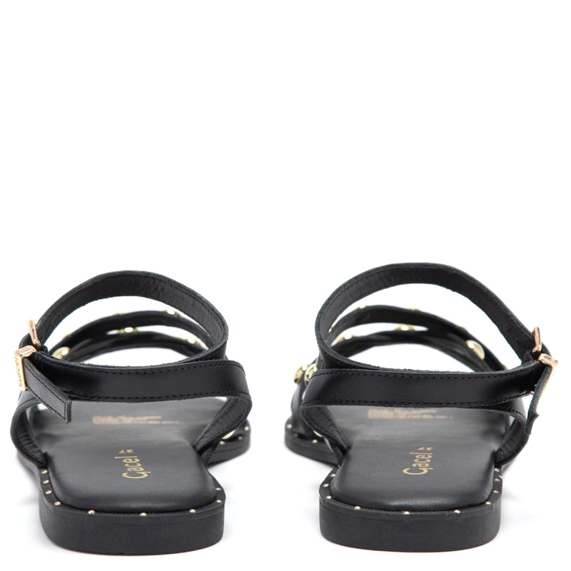 SANDALIA DE CUERO MUJER GACEL NEGRO NIA - 5