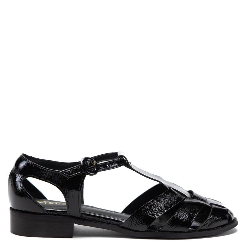 SANDALIA DE CUERO MUJER GACEL NEGRO FELICITY - 1