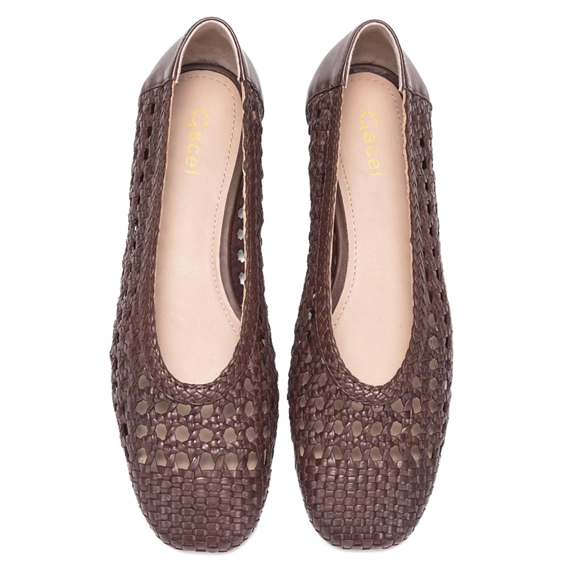 BALLERINA DE CUERO MUJER GACEL CHOCOLATE TERE - 4