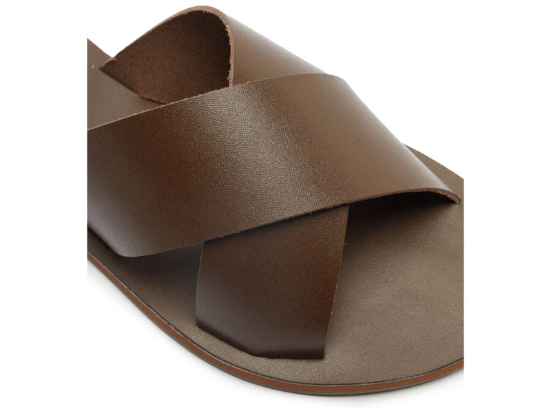 SANDALIA DE CUERO MUJER ANACAPRI ALBA CHOCOLATE - 5