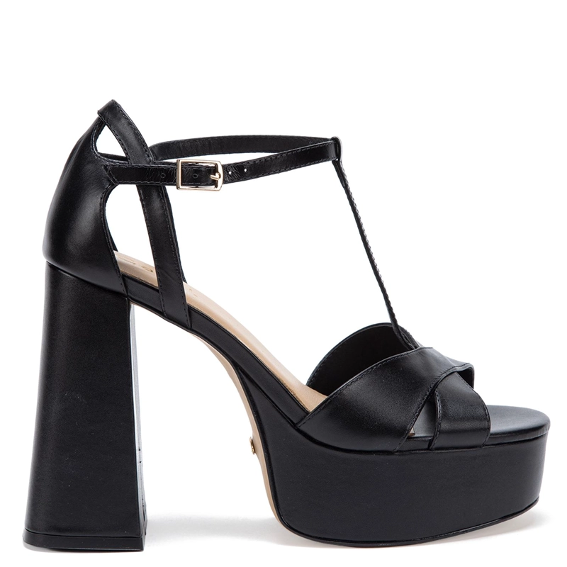SANDALIA DE CUERO MUJER GACEL NEGRO RUE - 1