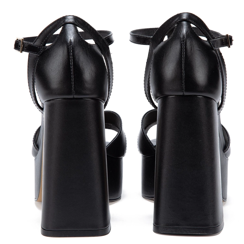 SANDALIA DE CUERO MUJER GACEL NEGRO RUE - 5