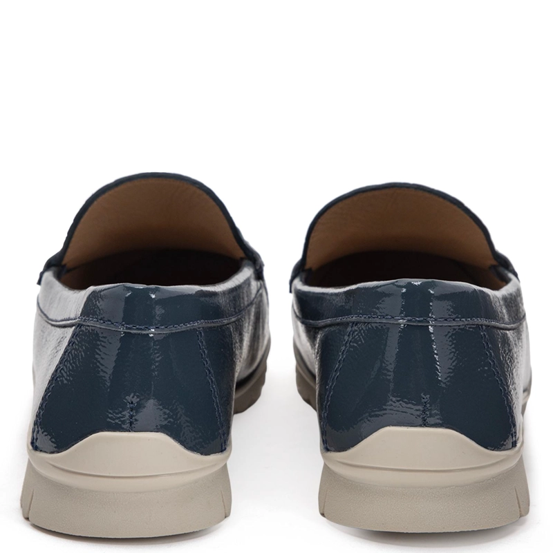 MOCASIN DE CUERO MUJER GACEL AZUL TRINI - 5