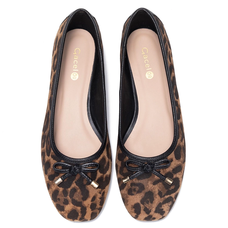 BALLERINA DE CUERO MUJER GACEL LEOPARDO MIKIA - 4