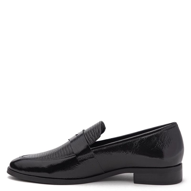 MOCASIN DE CUERO MUJER GACEL NEGRO CRUZ - 3