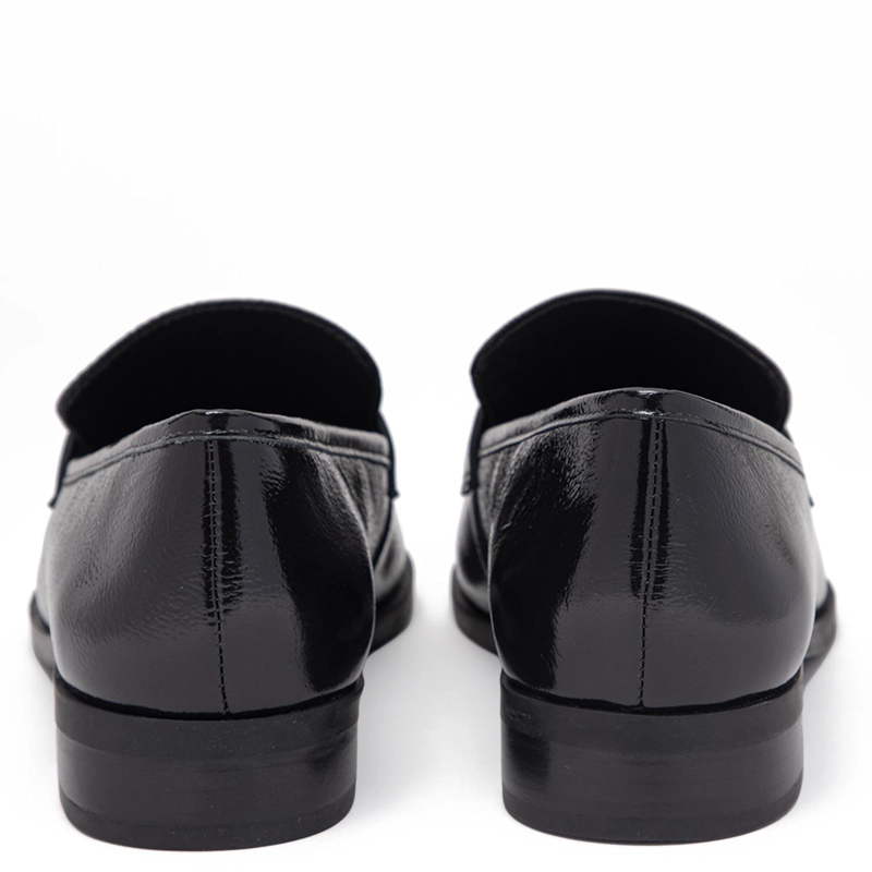 MOCASIN DE CUERO MUJER GACEL NEGRO CRUZ - 5