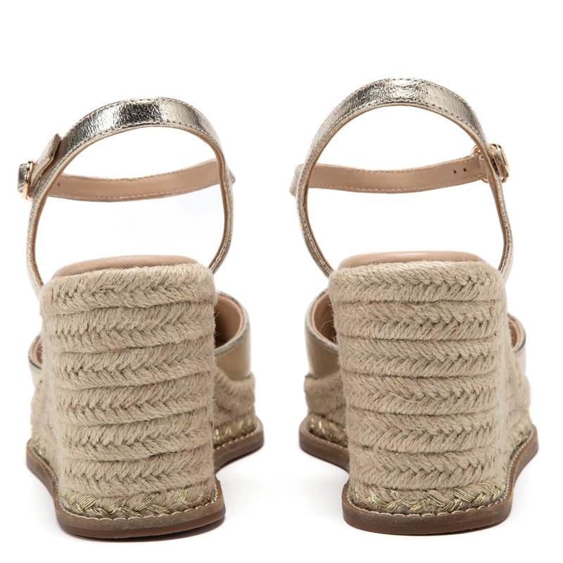 ALPARGATA DE CUERO MUJER GACEL DORADO ADELA - 5