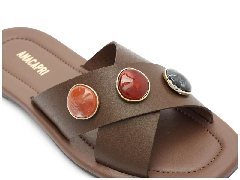 SANDALIA DE CUERO MUJER ANACAPRI MAYA CHOCOLATE - 5