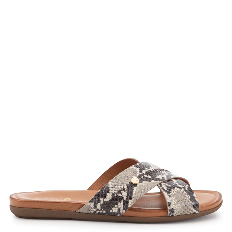 SANDALIA DE CUERO MUJER GACEL ANIMAL PRINT FI - 1