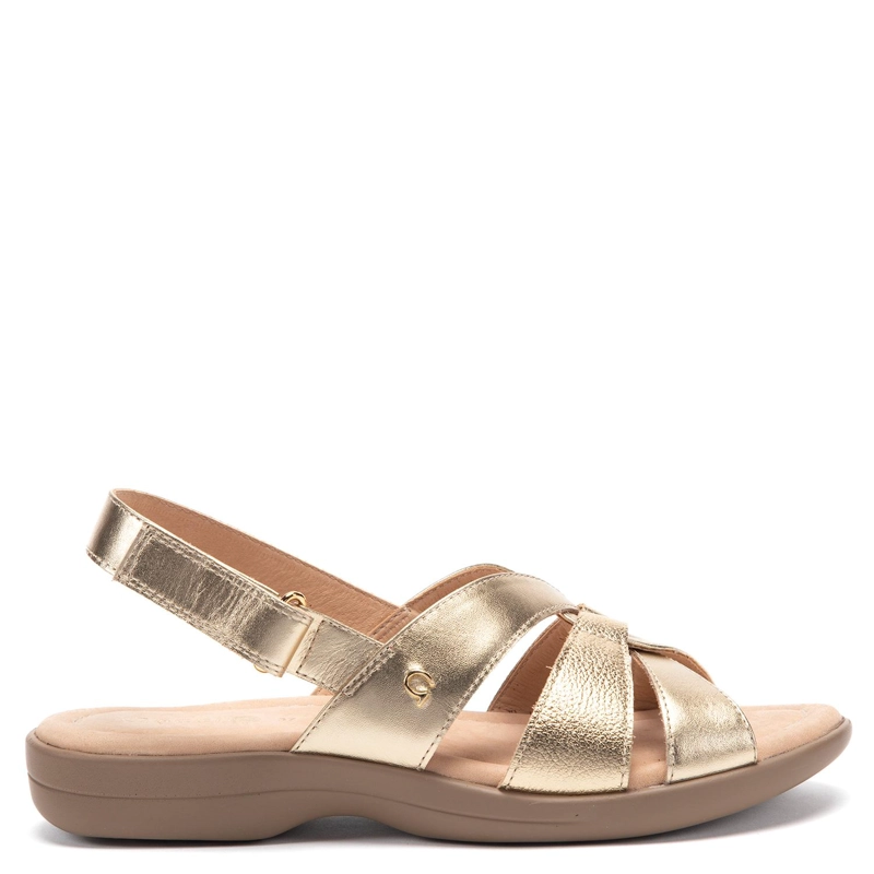 SANDALIA DE CUERO MUJER GACEL DORADO ARELY - 1