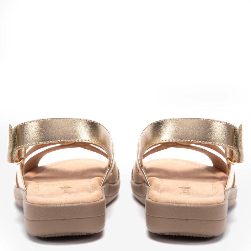 SANDALIA DE CUERO MUJER GACEL DORADO ARELY - 5